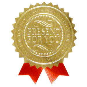 SG-4 レッドリボンプレゼントシール 100枚 { 子供会 景品 お祭り くじ引き 縁日 }{ ギフト ラッピング 包装資材 おしゃれ かわいい バッグ シー...