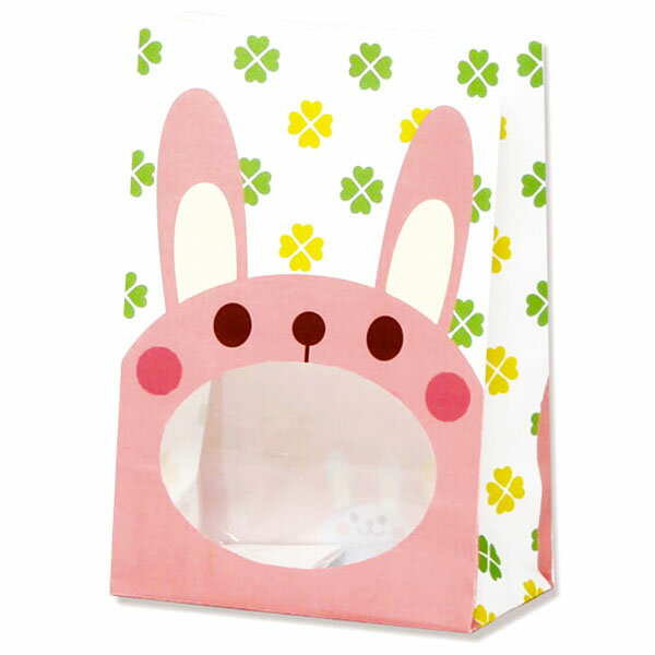 パックンバッグ S1F ウサギ 50枚 { ギフト ラッピング うさぎ 容器 食品 資材 食品資材 食器 イベント パーティー テイクアウト パック 袋 包装 ...