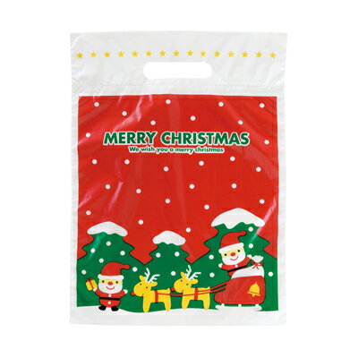 XMS-3 ミニサンタPEバッグ-3 ( 100枚 ) { ラッピング用品 包装 ギフト プレゼント 子供 景品 お土産 包装 イベント パーティー 子供会 }...