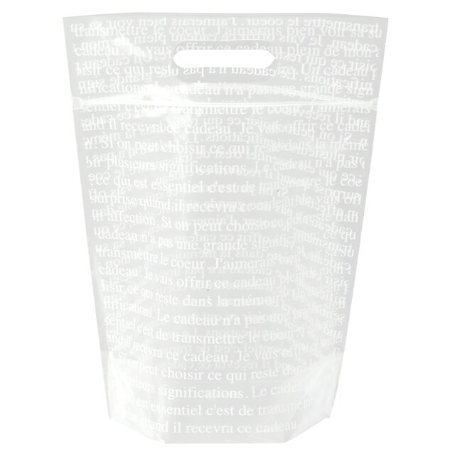 FR-ZWM フレンチフロストジップ付PEバッグ/ホワイト-M 30枚 { ギフト ラッピング 透明 おしゃれ ラッピング用品 袋 ラッピング袋 ビニール }6...