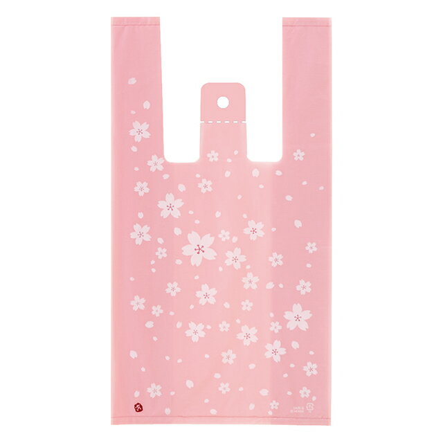 SKR-S さくらレジバッグ-S 100枚 { ギフト ラッピング 和柄 和風柄 おしゃれ ラッピング用品 袋 ラッピング袋 ビニール レジ袋 かわいい }60...