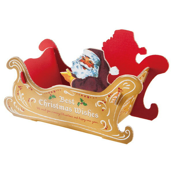 XAQ-OT3 クリスマスアンティークサンタワンタッチトレイ-3 ( 20枚 ) { ラッピング用品 包装 ギフト プレゼント 子供 景品 お土産 包装 イベン...