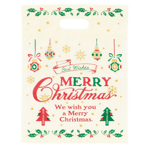 クラシカルクリスマスPEバッグ-4 ( 100枚 ) { 袋 包装 ギフト プレゼント 子供 景品 }{ クリスマス ラッピング クリスマス ラッピング ギフト...