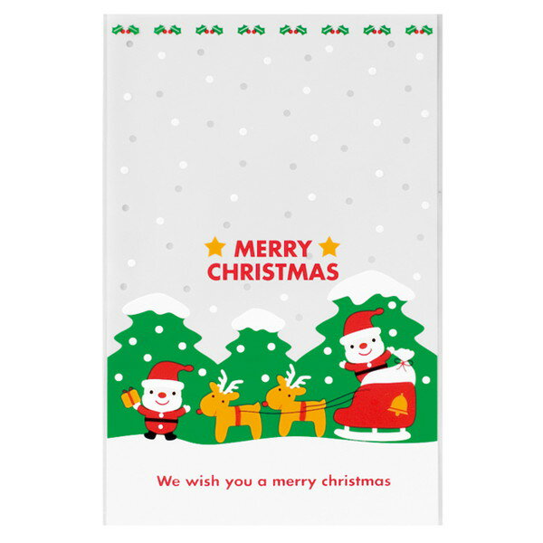 XMS-O4 ミニサンタOPPギフトバッグ-4 ( 50枚 ) { ラッピング用品 包装 ギフト プレゼント 子供 景品 お土産 包装 イベント パーティー 子...