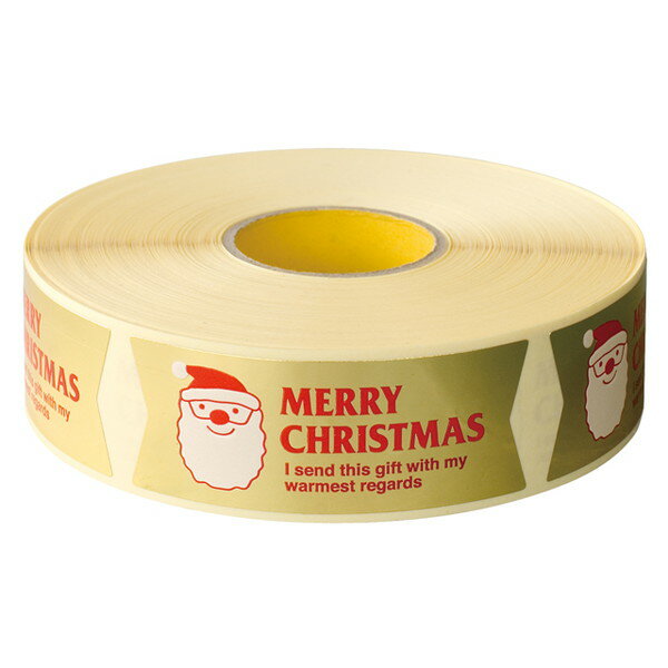 XSA-1RS クリスマスサンタロールシール 500枚 { ラッピング用品 包装 ギフト プレゼント 子供 景品 お..