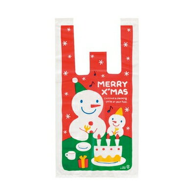 XS-M スノーマンレジバッグ-M 100枚 { ラッピング用品 包装 ギフト プレゼント 子供 景品 お土産 包装 イベント パーティー 子供会 }{ クリス...