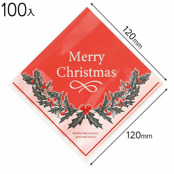 XMW-SQC クリスマスリースシューバッグ 100枚 { 食品資材 食品包装資材 ラッピング 袋 ギフト プレゼント 包装 使い捨て }{ 食品資材 スイーツ...