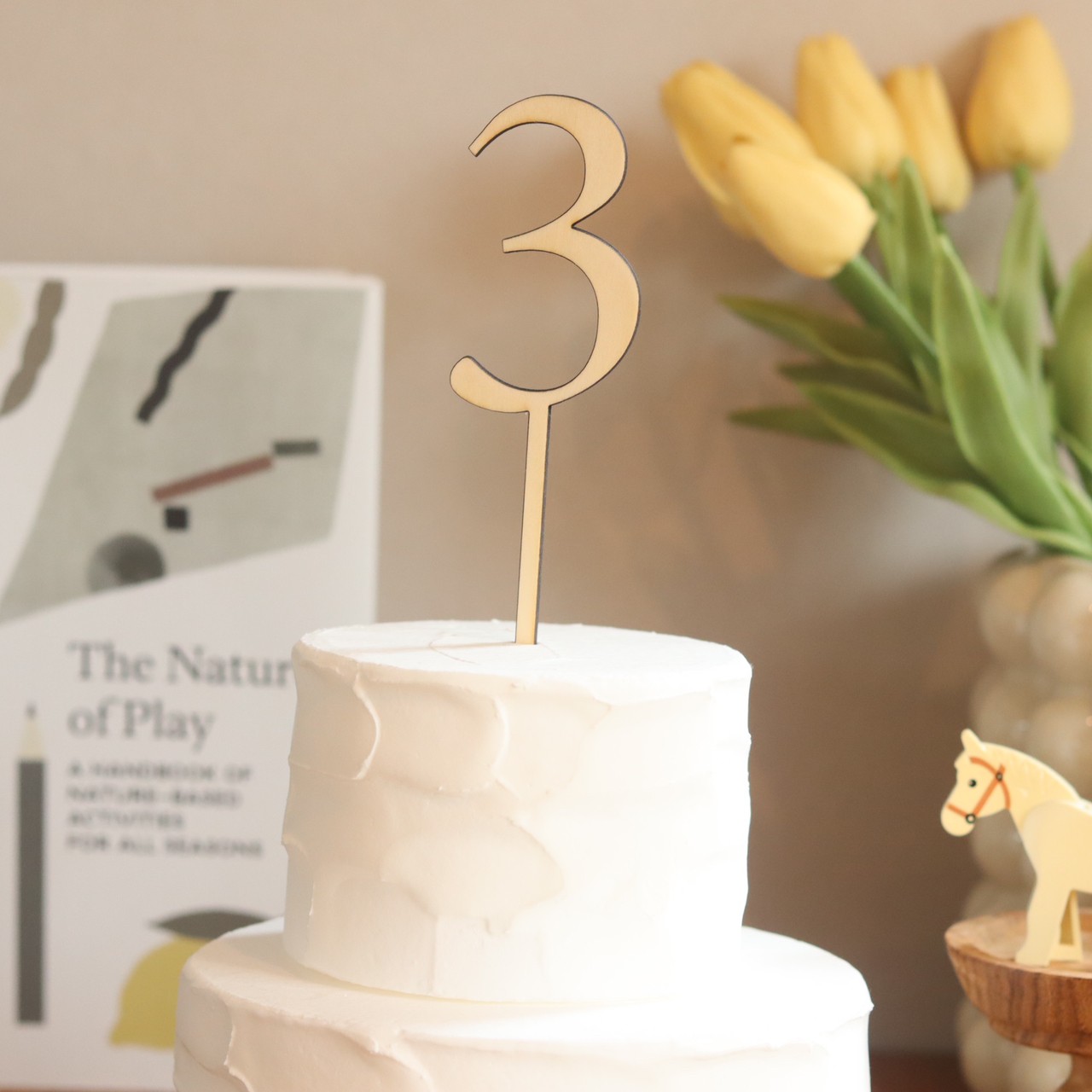 【ランキング1位受賞！】 ケーキトッパー 数字 （大） 木製 1歳 から 10歳 タイプA 誕生日 バースデー 2歳 3歳 4歳 5歳 6歳 3