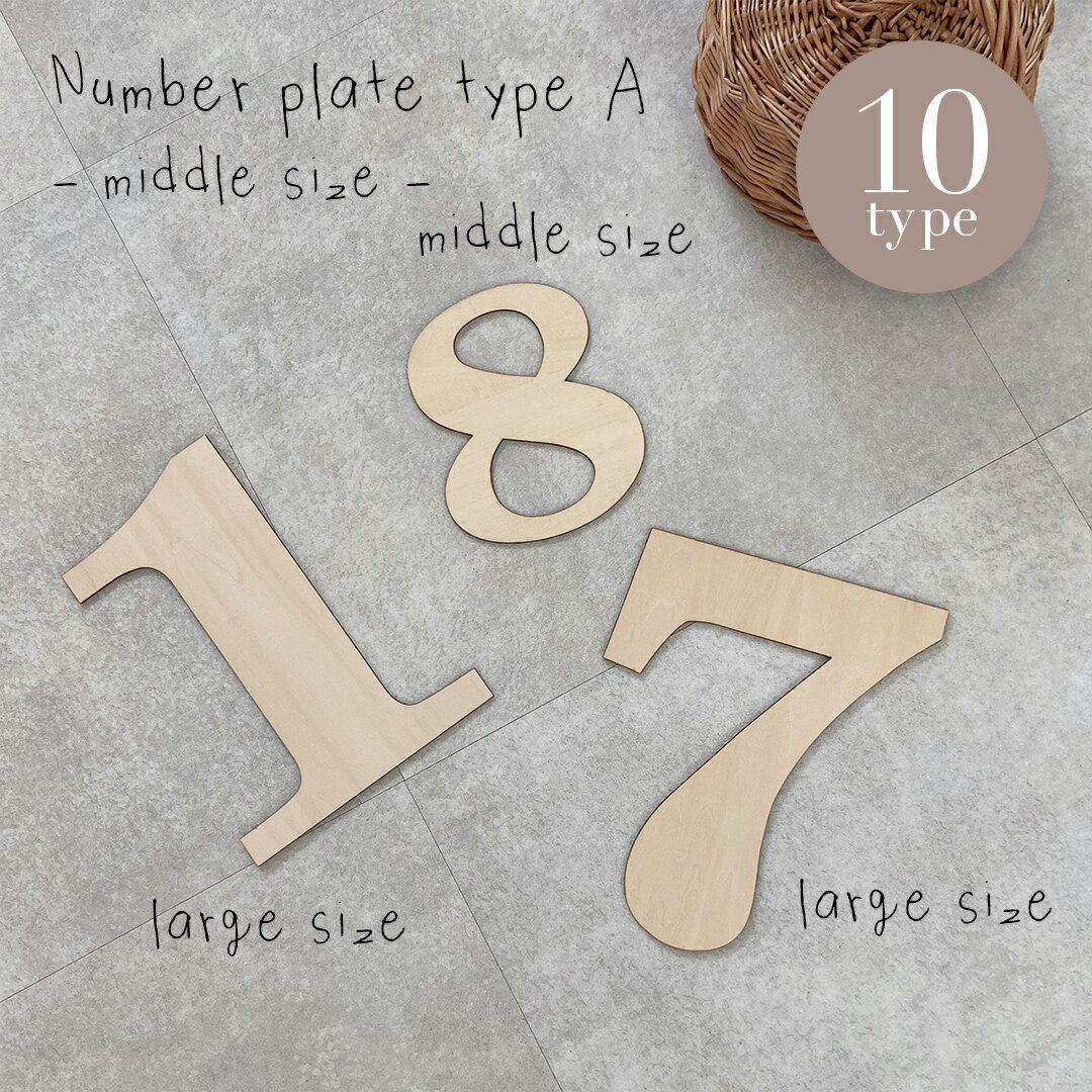 ナンバープレート Middle size 17cm タイプA 木 数字切り文字 バースデー 誕生日 年齢