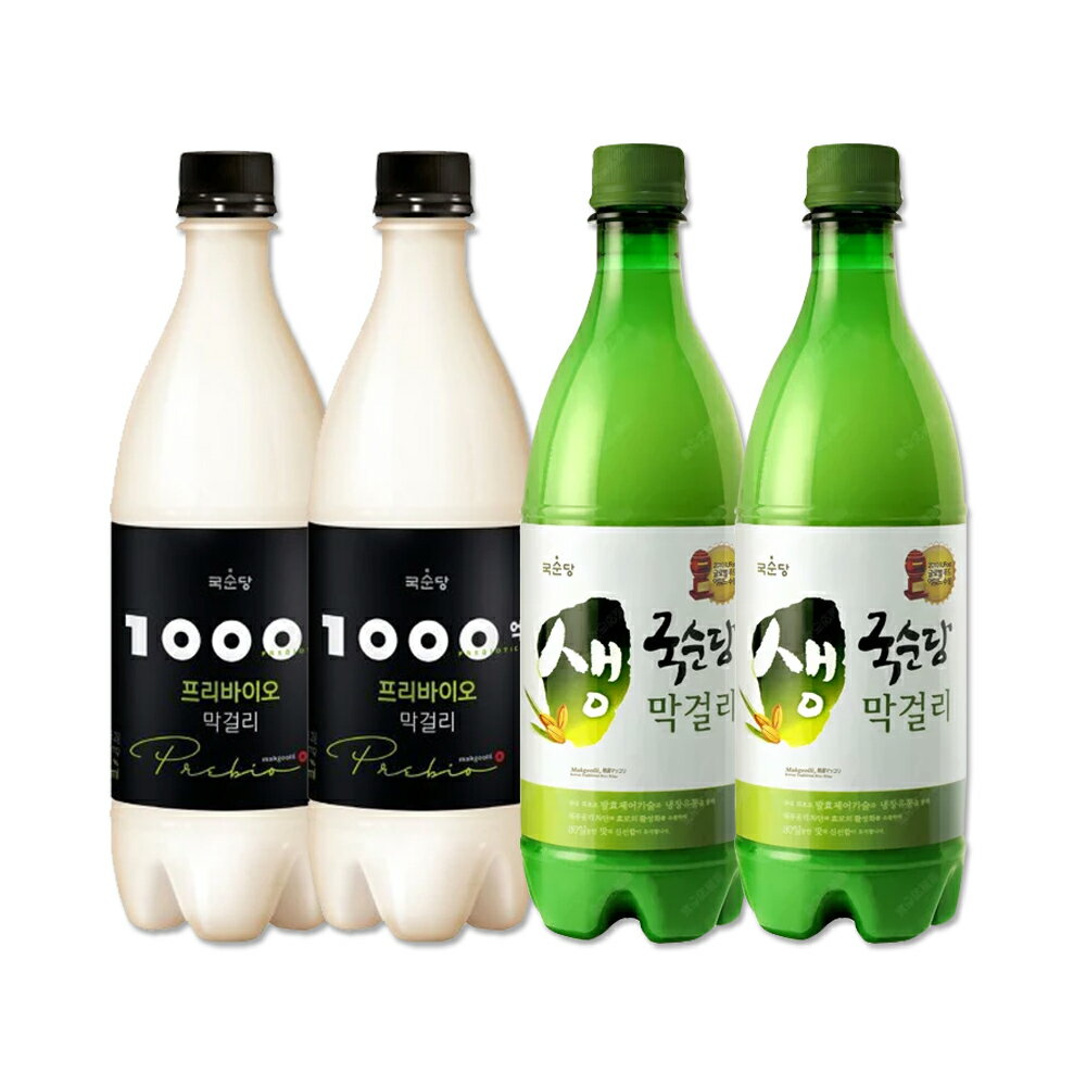 【麹醇堂】クッスンダン2種飲み比べ4本SET！クッスンダン 生マッコリ 750ml【2本】+クッスンダン1000億バイオティクスプリミアム【2本..