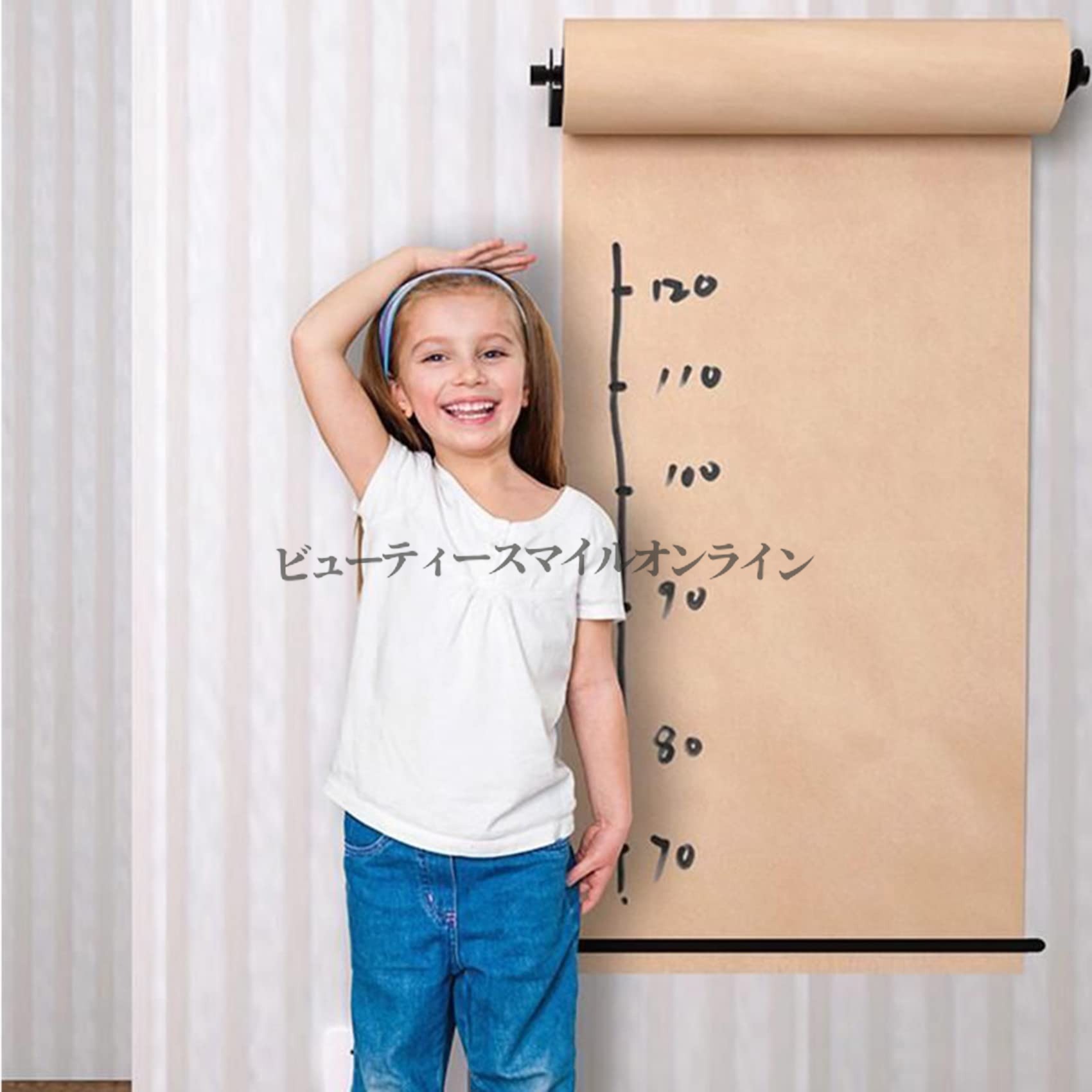 クラフト紙ロール 壁掛けブラケット 127cm 50m巻 手描きロール紙 ウォールグラフィ...