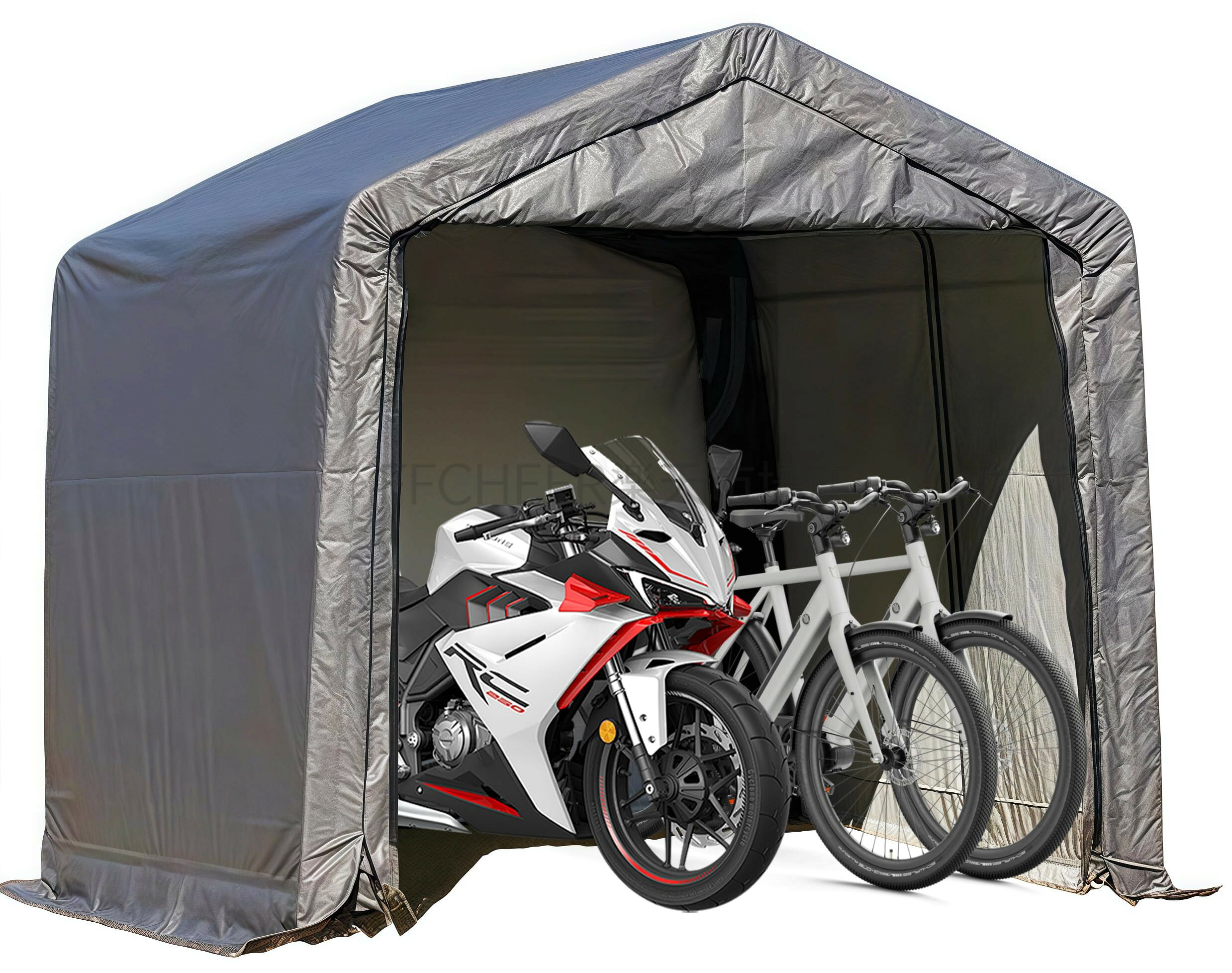 4台用 バイクガレージ サイクルハウス サイクルポート 自転車テント 2.4x2.4m バイ...