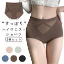 サニタリーショーツ 下着 レディース シルク 3枚セット レース ヒップハング 抗菌 ハイウエスト 無地 補正 ひびかない ストレッチ 大きいサイズ ショーツ ...