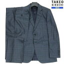 タケオキクチ タケオキクチ スーツ TAKEO KIKUCHI 50%OFF メンズ ブランド 日本製 ウインドウペン シングル 2ボタン 紺 24/3/5 280324