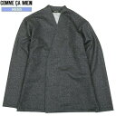 訳あり特価 コムサメン はっぴカーディガン COMME CA MEN メンズ ブランド 防寒 日本製デニムプリント チャコール 24/4/1 030424