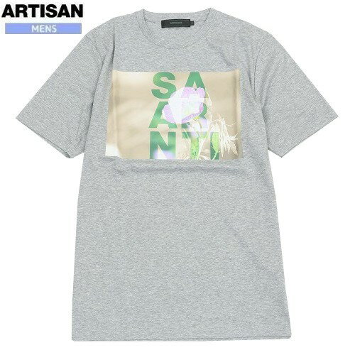 SALE70 OFF ARTISAN アルチザン コムサ 日本製 月見草 フォトプリント Tシャツ 半袖 グレー 22/9/1 010922【送料無料】 23.10sage