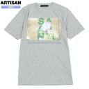 SALE70%OFF ARTISAN アルチザン コムサ 日本製 月見草 フォトプリント Tシャツ 半袖 グレー 22/9/1 010922 23.10sage