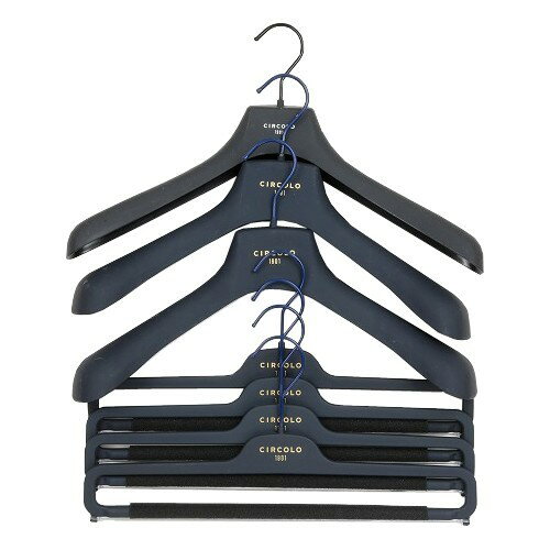 CIRCOLO 1901 チルコロ イタリア製 ブランド ジャケットハンガー 3個 ボトムスハンガー 4個セット 黒×紺 23/5/2 110523
