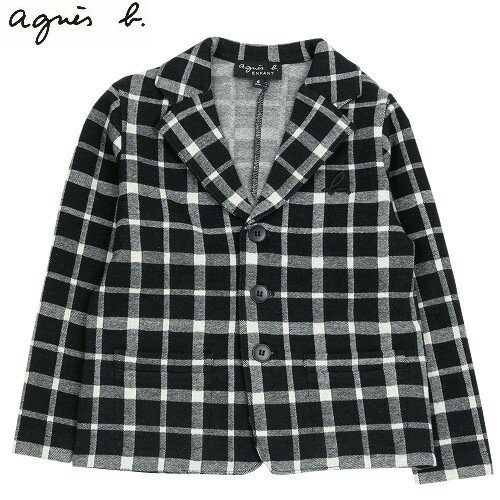 SALE70%OFF 1点限り agnes b. アニエスベー チェック E VESTE キッズ ジャケット 黒 23/5/2 110523 23.10sage