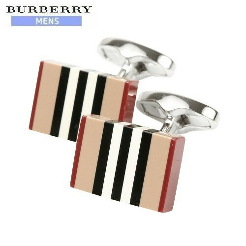 バーバリー(カフス) 【難あり未使用品】バーバリー メンズ ブランド カフスボタン BURBERRY VINTAGE-CHECK-STRIPE ベージュ 24/4/3 180424