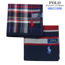 ラルフローレン ポロ・ラルフローレン ハンカチ 2枚セット POLO RALPH LAUREN メンズ ブランド ギフト プレゼント ラッピング無料 日本製 タータンチェック / ボーダー コットン 紺 24/4/4 260424【送料無料】