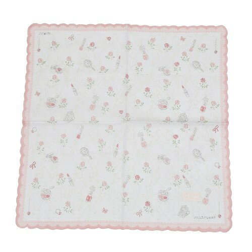 ジルスチュアート ハンカチ 2枚セット JILLSTUART レディース ブランド ギフト プレゼント ラッピング無料 日本製 ドレス / コスメ プリント コットン グレー×ピンク 24/4/4 260424【送料無料】