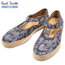 SALE85%OFF【未使用品】【Paul Smith】ポールスミス イタリア製 ペイズリープリント ストラップ スニーカー 紫『18/5/5』290518 23.10sage