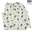 DAKS パジャマ ダックス 31%OFF メンズ ブランド ギフト プレゼント ラッピング無料 秋冬 日本製 起毛生地 テディベア 前開き 紳士 長袖 長ズボン 白 24/5/4 230524