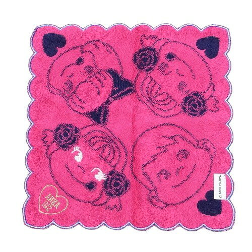 ANNA SUI アナスイ ペコちゃんコラボ/ローズアップリケ タオルハンカチ 2枚セット 紫×ピンク 22/12/2 081222【送料無料】