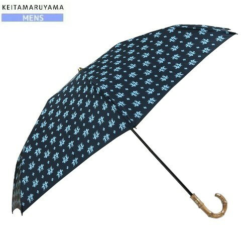 SALE54%OFF KEITA MARUYAMA ケイタマルヤマ 日本製 バンブーハンドル トナカイ×ホース 紳士 折りたたみ傘 雨傘 紺 22/12/4 231222 23.10sage