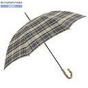 SALE45%OFF KEITA MARUYAMA ケイタマルヤマ 日本製 バンブーハンドル チェック 紳士 長傘 雨傘 ベージュ 22/12/4 231222...