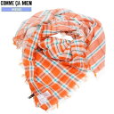 ◆SALE93%OFF【訳あり商品】【COMME CA MEN】コムサメン チェック リネン 大判ストール 橙『16/9/3』130916【送料無料】 20.03sage