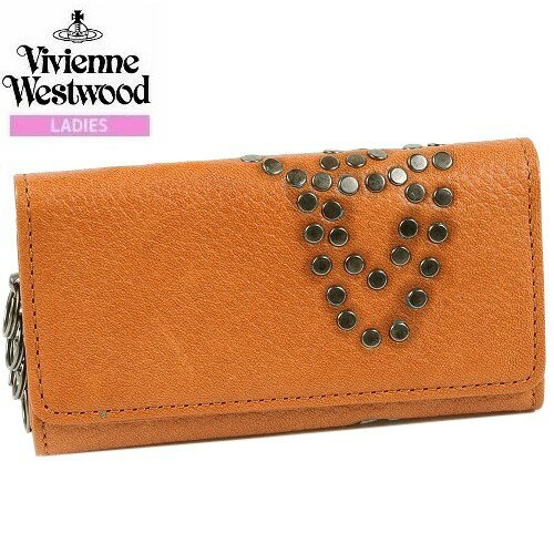 【難あり未使用品】【Vivienne Westwood】ヴィヴィアンウエストウッド 本革 ハンマースタッズ 4連キーケース キャメル『21/2/3』180221