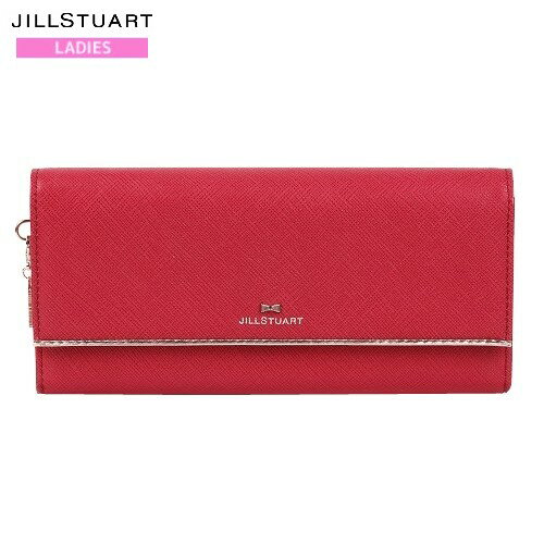 訳あり特価 ジルスチュアート 長財布 JILLSTUART 50%OFF レディース ブランド 本革 チャーム付き プリズム レザー かぶせ 赤 23/7/4 270723 23.10sage