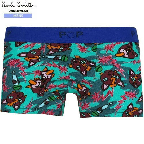 ポールスミス ボクサーパンツ Paul Smith メンズ ブランド ギフト プレゼント ラッピング無料 POP Flash Cat プリント ローライズ LOWRISE BOXER 緑 23/7/4 270723【送料無料】