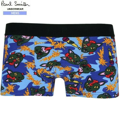 ポールスミス ボクサーパンツ Paul Smith メンズ ブランド ギフト プレゼント ラッピング無料 POP Flash Cat プリント ローライズ LOWRISE BOXER 青 23/7/4 270723【送料無料】