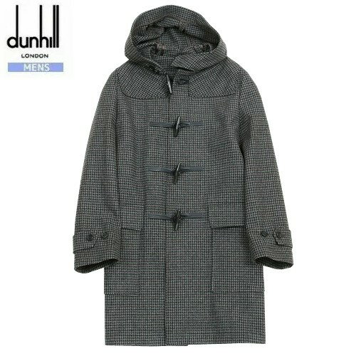 ■SALE78%OFF【dunhill】ダンヒル イタリア製 ハウンドトゥース ダッフルコート グレー『21/12/5』281221 23.10sage