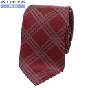 ★SALE66%OFF【ATIEYA】アタイヤ 日本製 チェック シルクネクタイ 就活 ギフト プレゼント ブランド おしゃれ 赤『22/1/3』140122【...