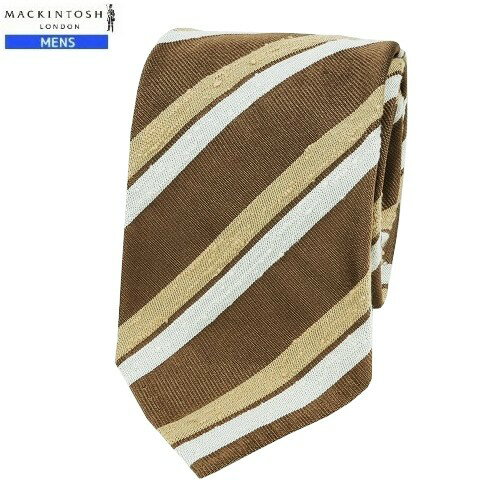 Rakuten - マッキントッシュ ネクタイ MACKINTOSH LONDON 61%OFF メンズ ブランド ギフト プレゼント ラッピング無料 日本製 撥水 VANNERS/バーナーズ レジメンタル シルク ベージュ 24/2/5 290224【送料無料】