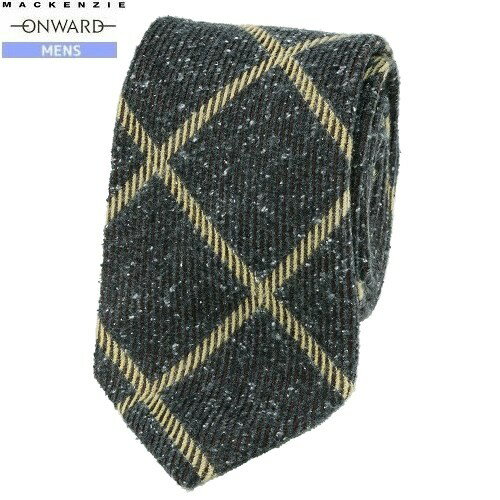 Rakuten - マッケンジー ネクタイ MACKENZIE オンワード ONWARD メンズ ギフト プレゼント ラッピング無料 チェック ネップ 起毛 シルク チャコール 24/3/3 140324【送料無料】