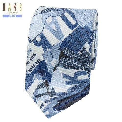 乐天商城 - ★SALE50%OFF【DAKS】ダックス 日本製 プリント シルクネクタイ 就活 ギフト プレゼント ブランド おしゃれ 青『21/10/5』291021【送料無料】