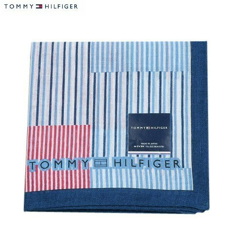 トミーヒルフィガー ハンカチ TOMMY HILFIGER メンズ レディース ブランド ギフト プレゼント ラッピング無料 日本製 プリント コットンリネン 大判 赤 24/1/3 170124【送料無料】