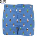 タケオキクチ トランクス TAKEO KIKUCHI メンズ 下着 ギフト プレゼント ブランド おしゃれ ソフトクリーム プリント ニット 青 24/6/4 ...