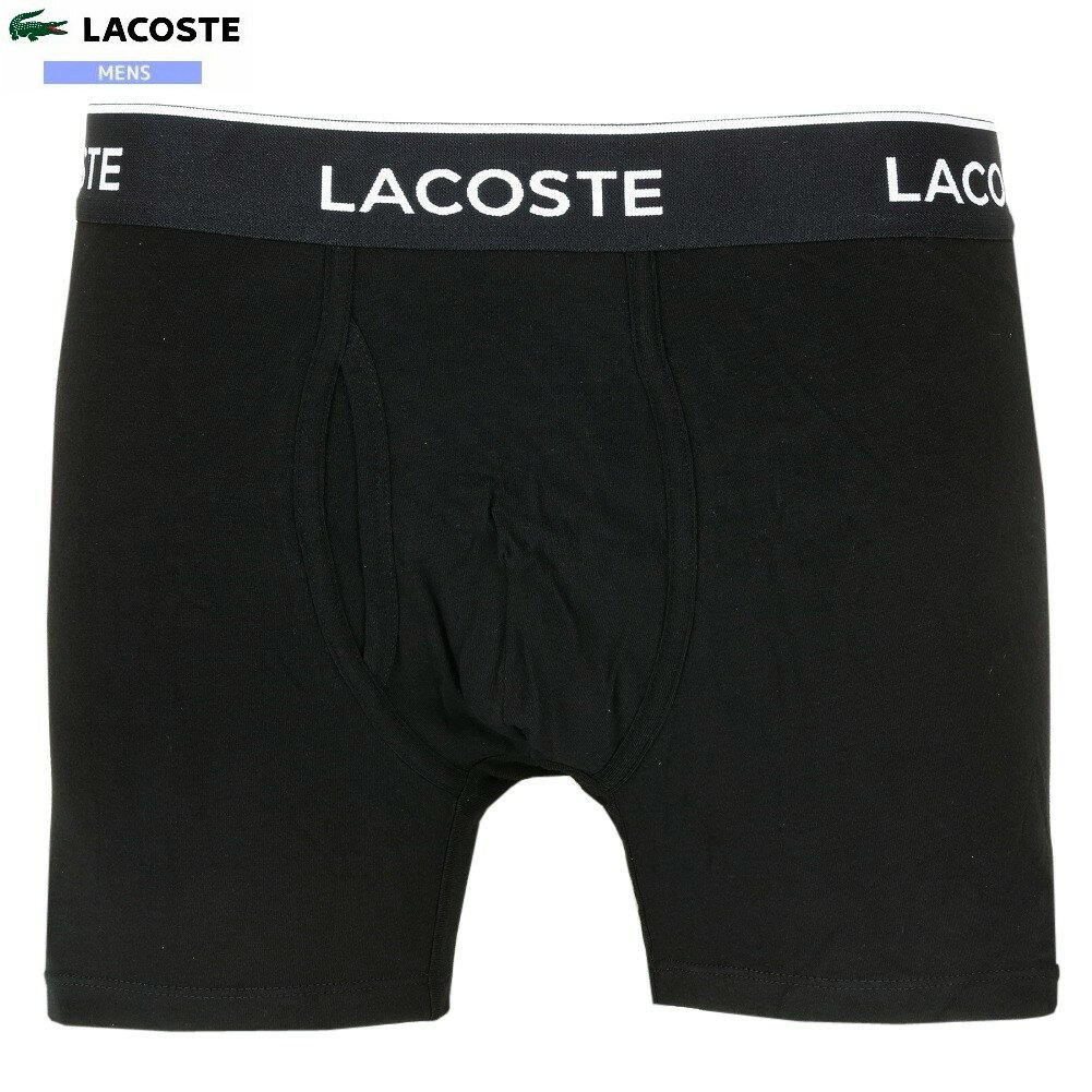 外箱ダメージ有 ラコステ ボクサーパンツ LACOSTE メンズ 下着 ブランド おしゃれ KEYHOLE BOXER LONG コットン ストレッチ 黒 24...