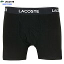 外箱ダメージ有 ラコステ ボクサーパンツ LACOSTE メンズ 下着 ブランド おしゃれ KEYHOLE BOXER LONG コットン ストレッチ 黒 24/7/1 040724【送料無料】