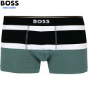 訳あり特価 BOSS / HUGO BOSS ボクサーパンツ ヒューゴ ボス メンズ 下着 ブランド おしゃれ ボーダー コットン ストレッチ 緑 24/7/1 040724【送料無料】