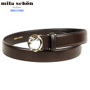 ミラショーン ベルト mila schon 55%OFF メンズ ブランド 日本製 本革 35mmMマークロゴトップ キップレザー チョコ 24/8/2 090824(4)