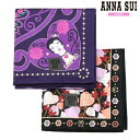 アナスイ ハンカチ 2枚セット ANNA SUI レディース ブランド ギフト プレゼント 日本製 ドール柄 / ハート&フラワー コットン 紫×ピンク 24/...