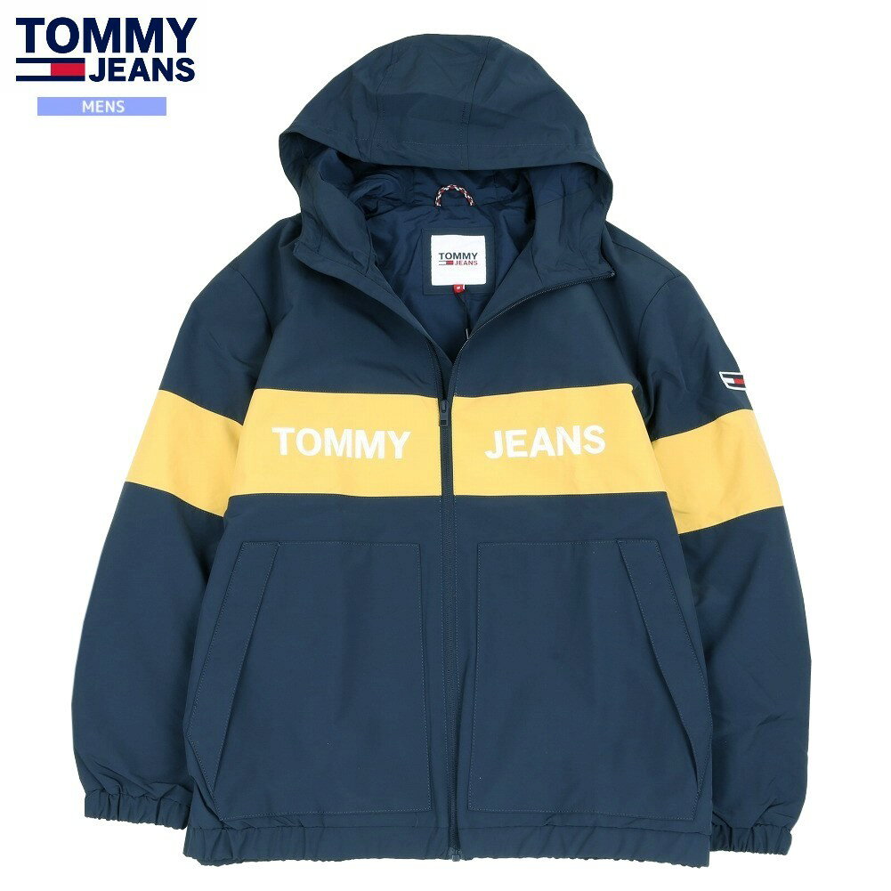 Rakuten - 新古品 トミー ジーンズ ブルゾン TOMMY JEANS 50%OFF メンズ ブランド ブランドロゴ刺繍 フーディー 紺 24/11/2 071124