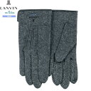 ランバンオンブルー 手袋 LANVIN en Bleu メンズ ブランド ギフト プレゼント ブランドロゴ刺繍 ウール グローブ 暗グレー 24/11/5 28...